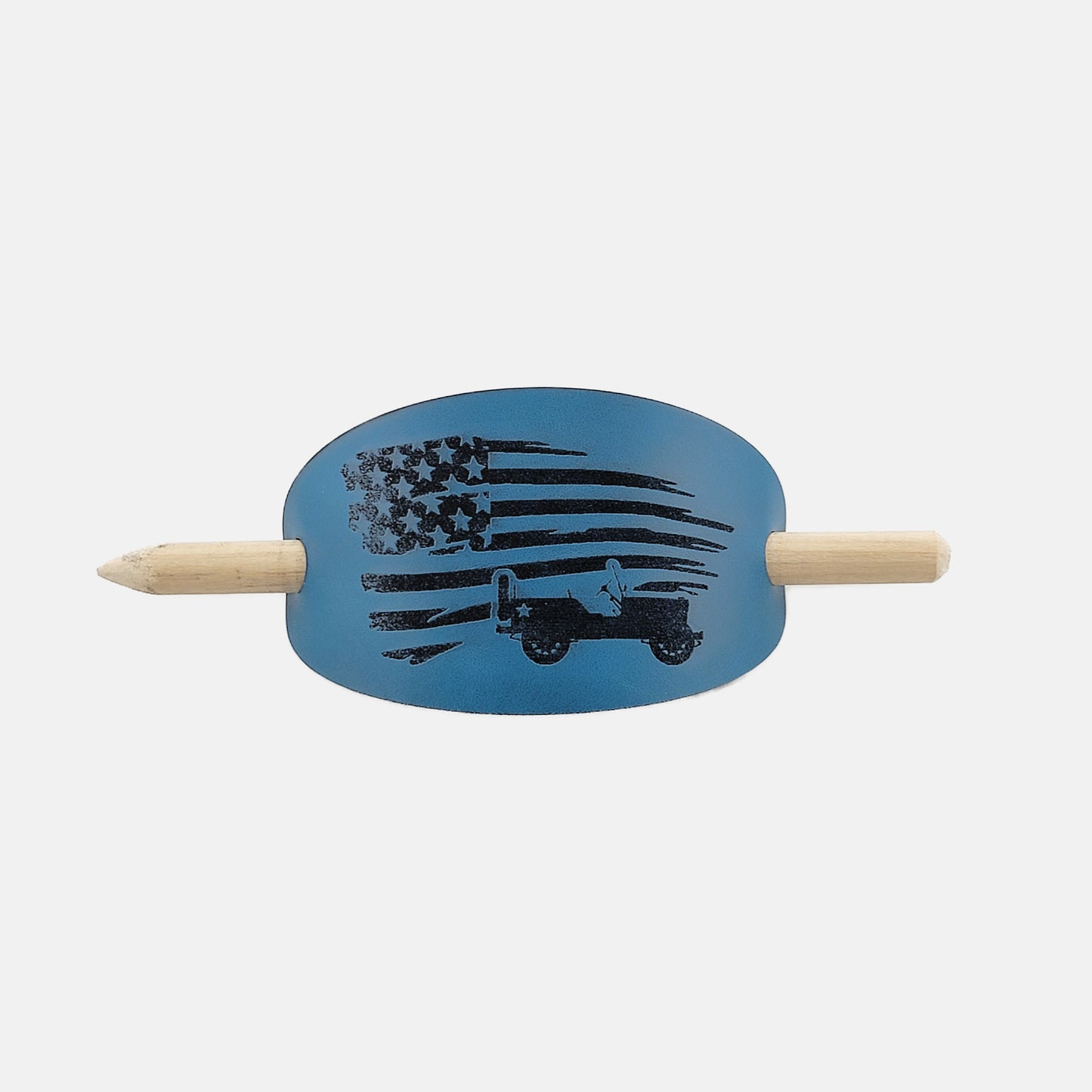 American Jeep Hair Barrette - Blue & Black