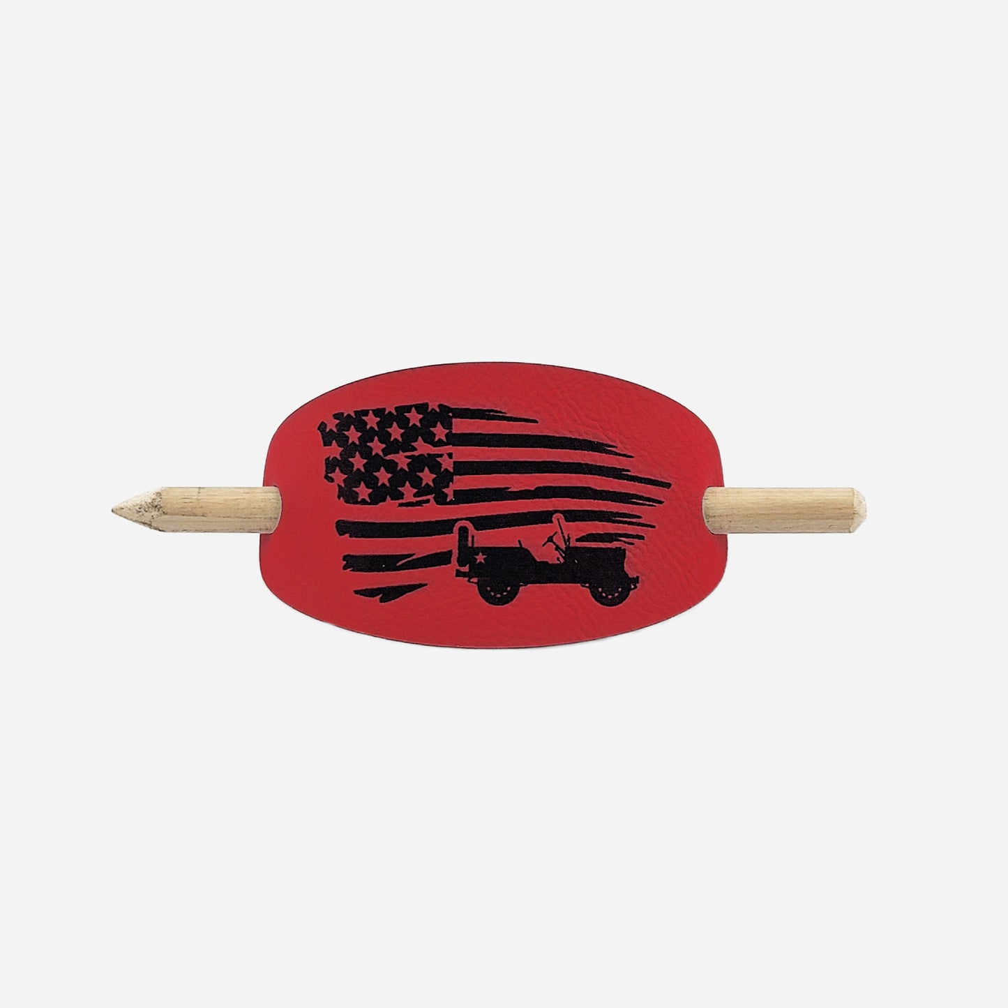 American Jeep Hair Barrette - Red & Black
