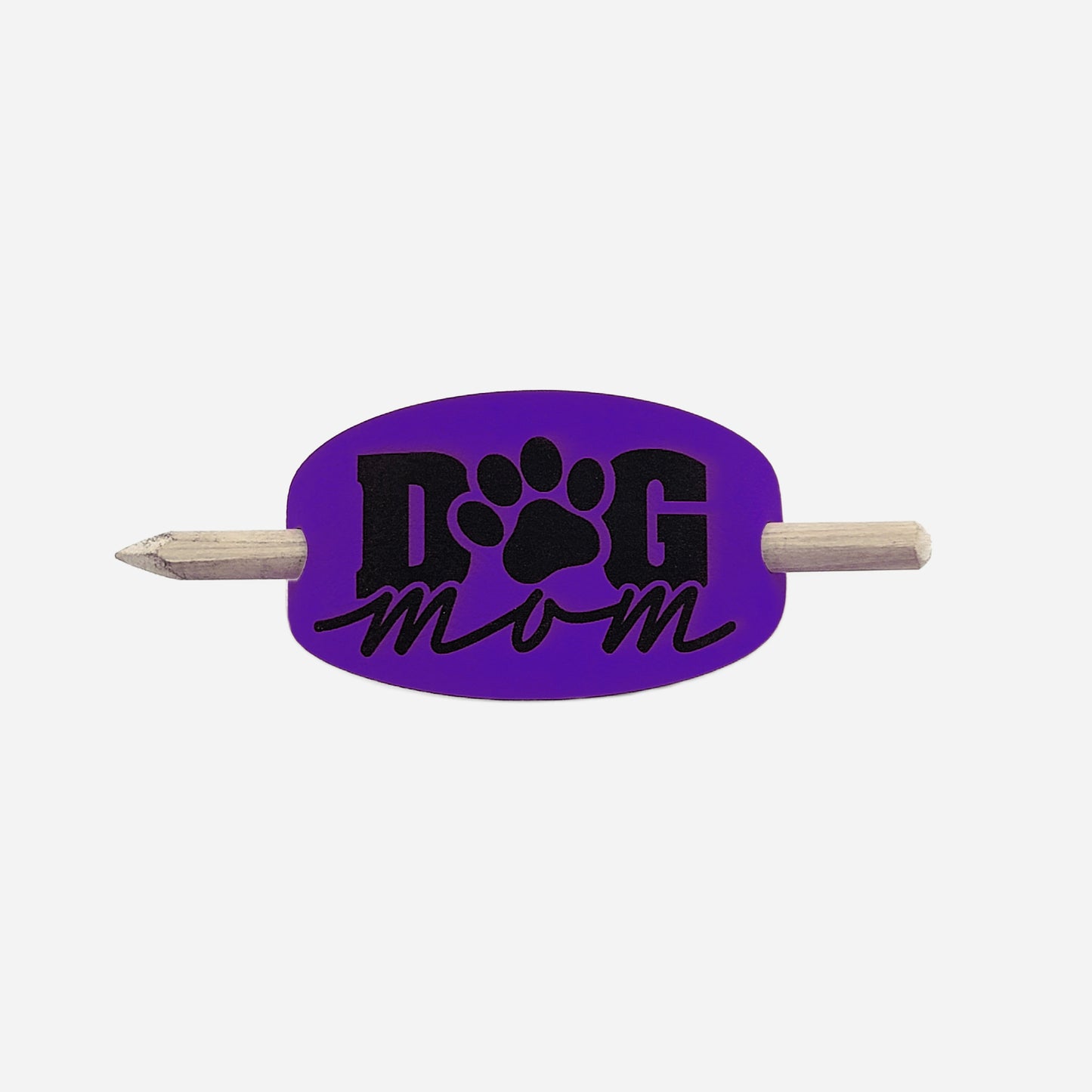 Dog Mom Hair Barrette - Purple & Black