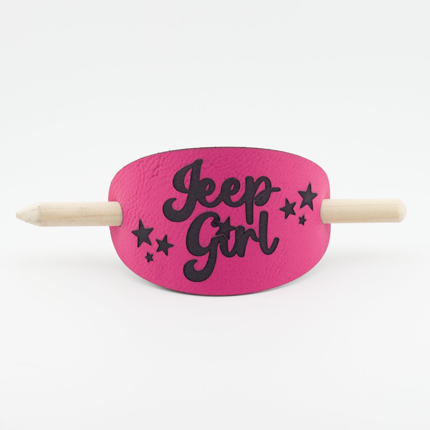 Jeep Girl Oval Hair Barrette - Pink & Black