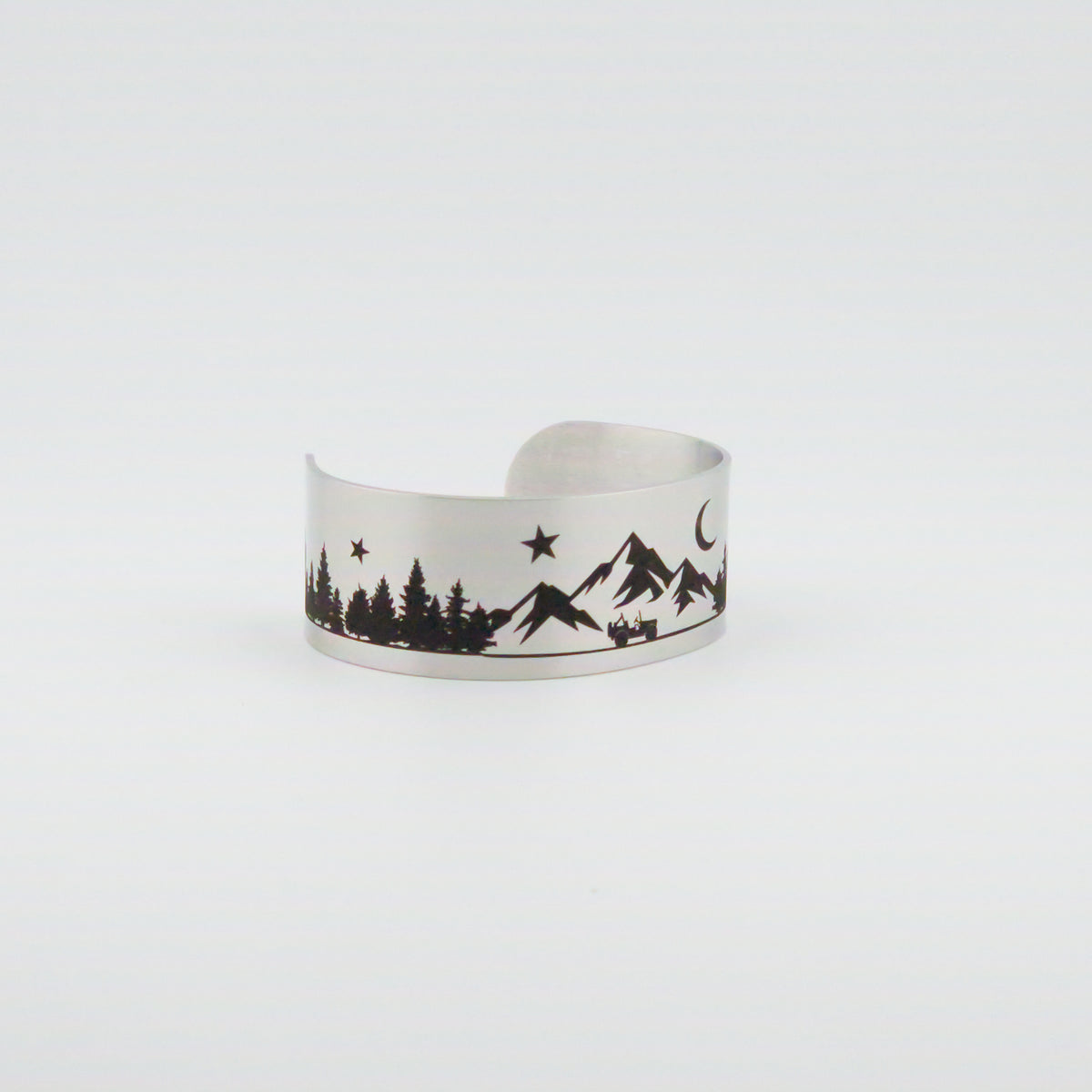 Jeeping in the Mountains Stainless Steel Wide Bracelet