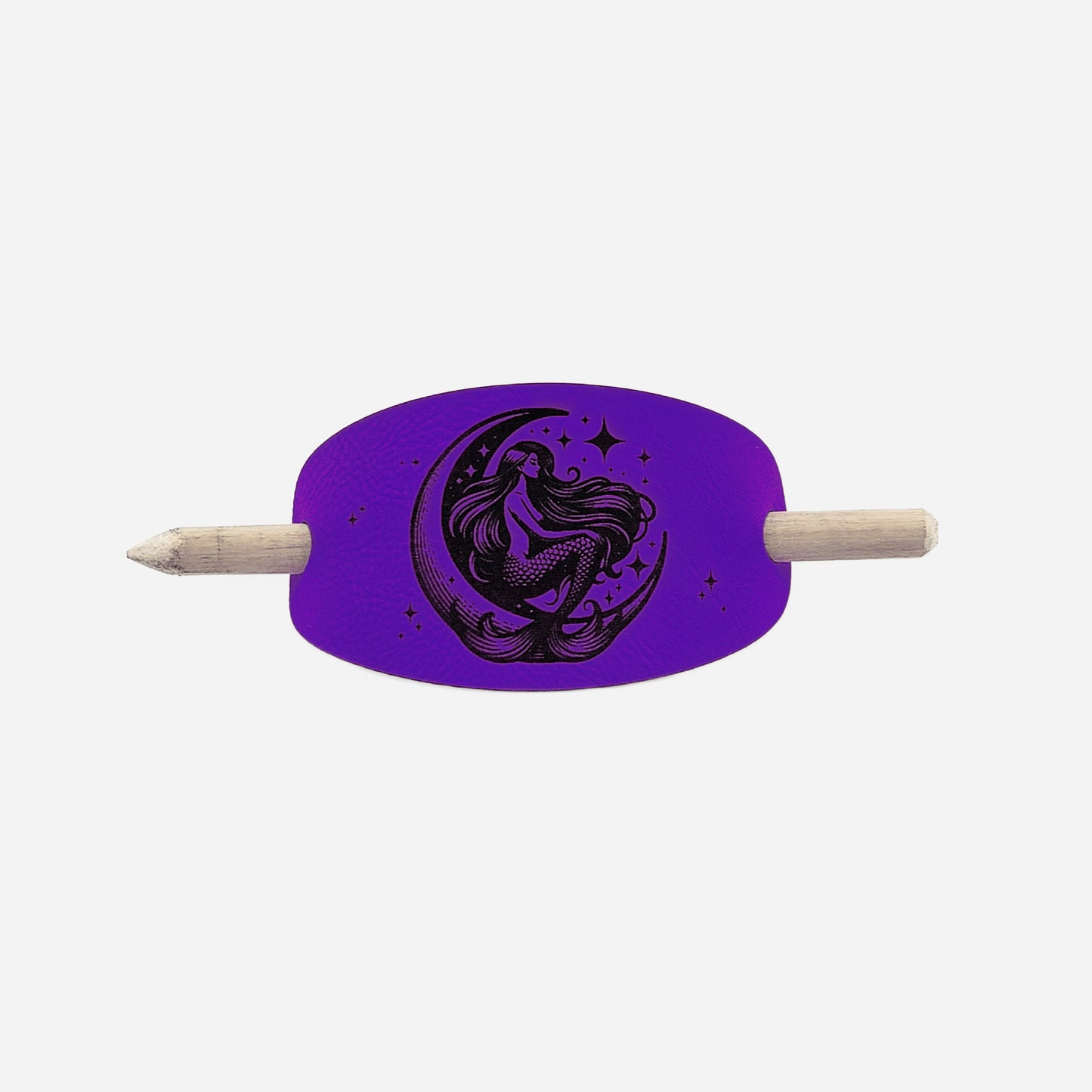 Mermaid Oval Hair Barrette - Purple & Black