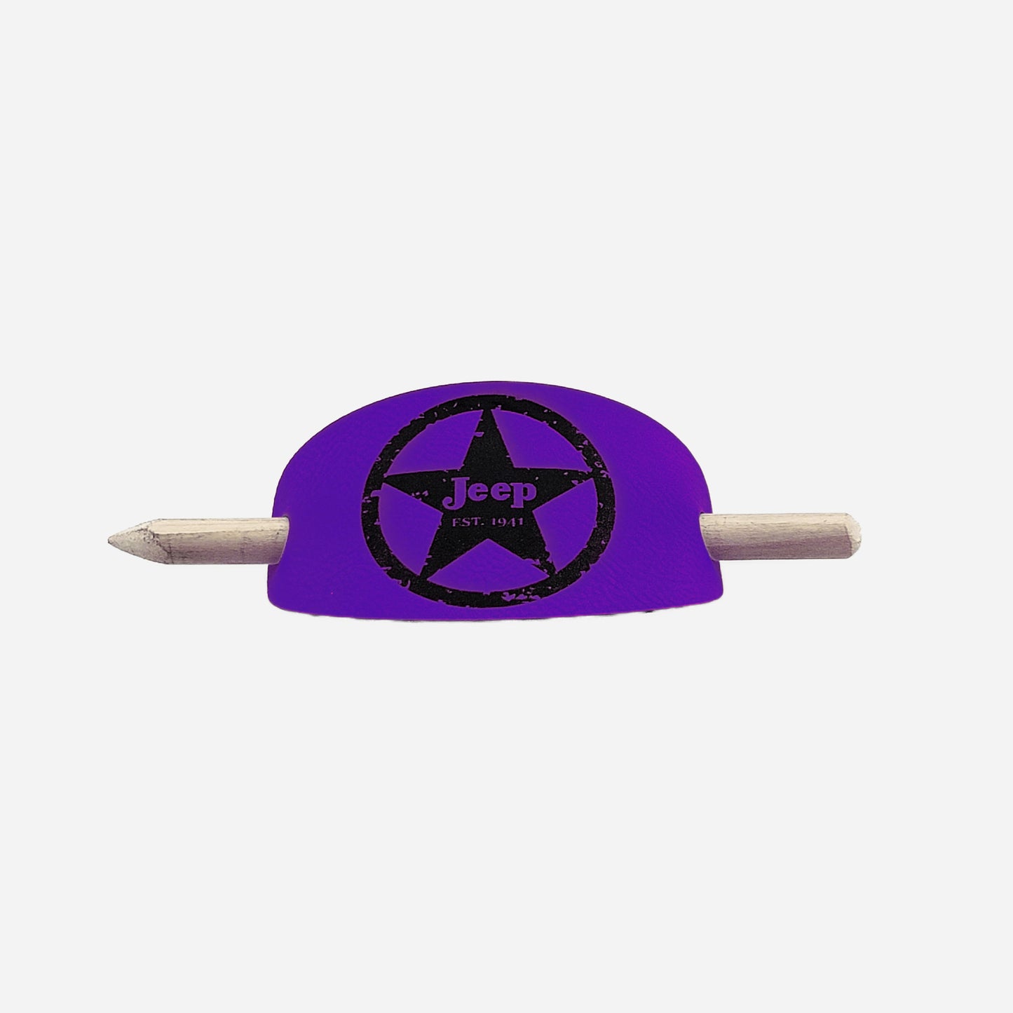 Jeep Military Star Oval Hair Barrette - Purple & Black