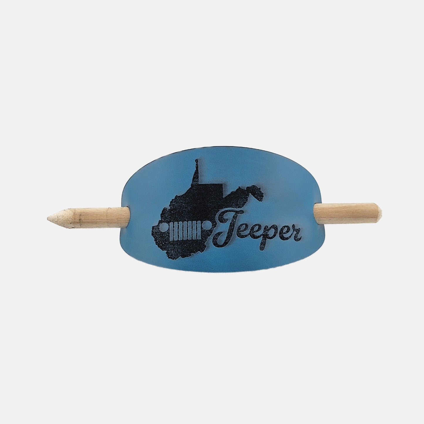 West Virginia Jeeper Hair Barrette - Blue & Black