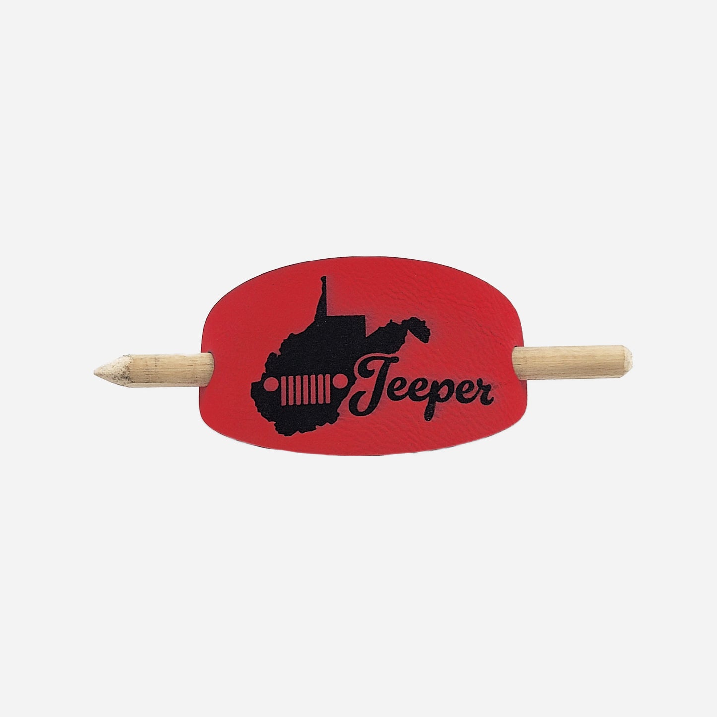 West Virginia Jeeper Hair Barrette - Red & Black