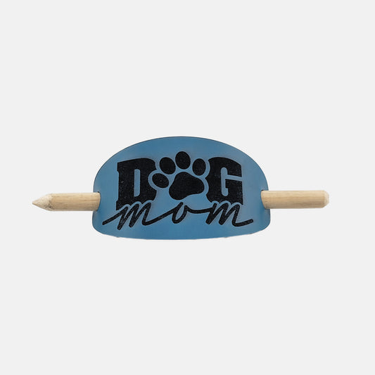 Dog Mom Hair Barrette - Blue & Black
