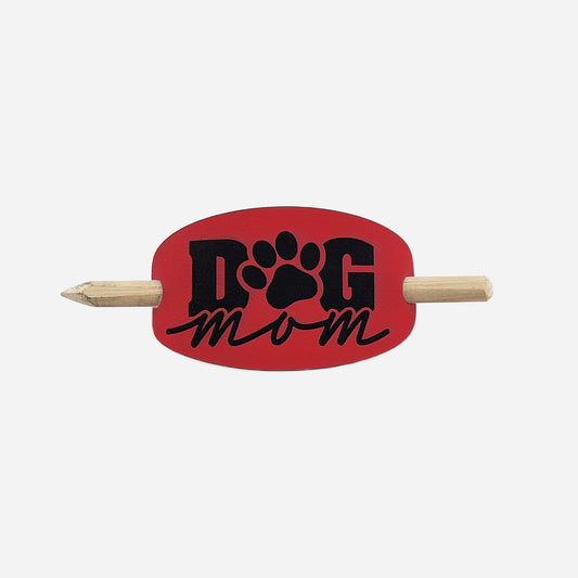 Dog Mom Hair Barrette - Red & Black