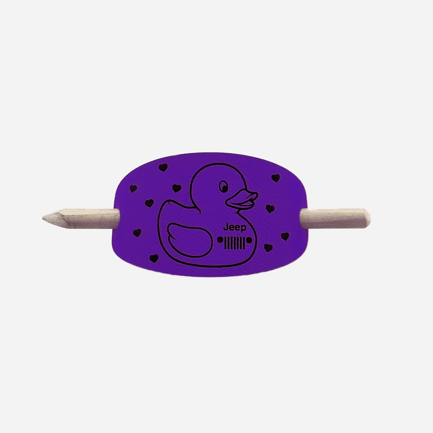 Duck Oval Hair Barrette - Purple & Black
