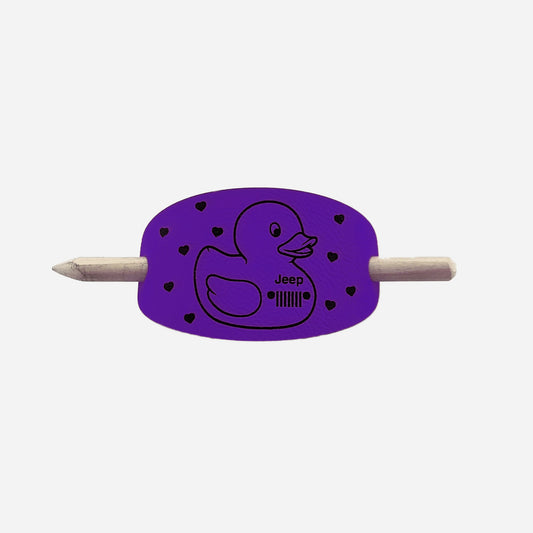 Duck Oval Hair Barrette - Purple & Black