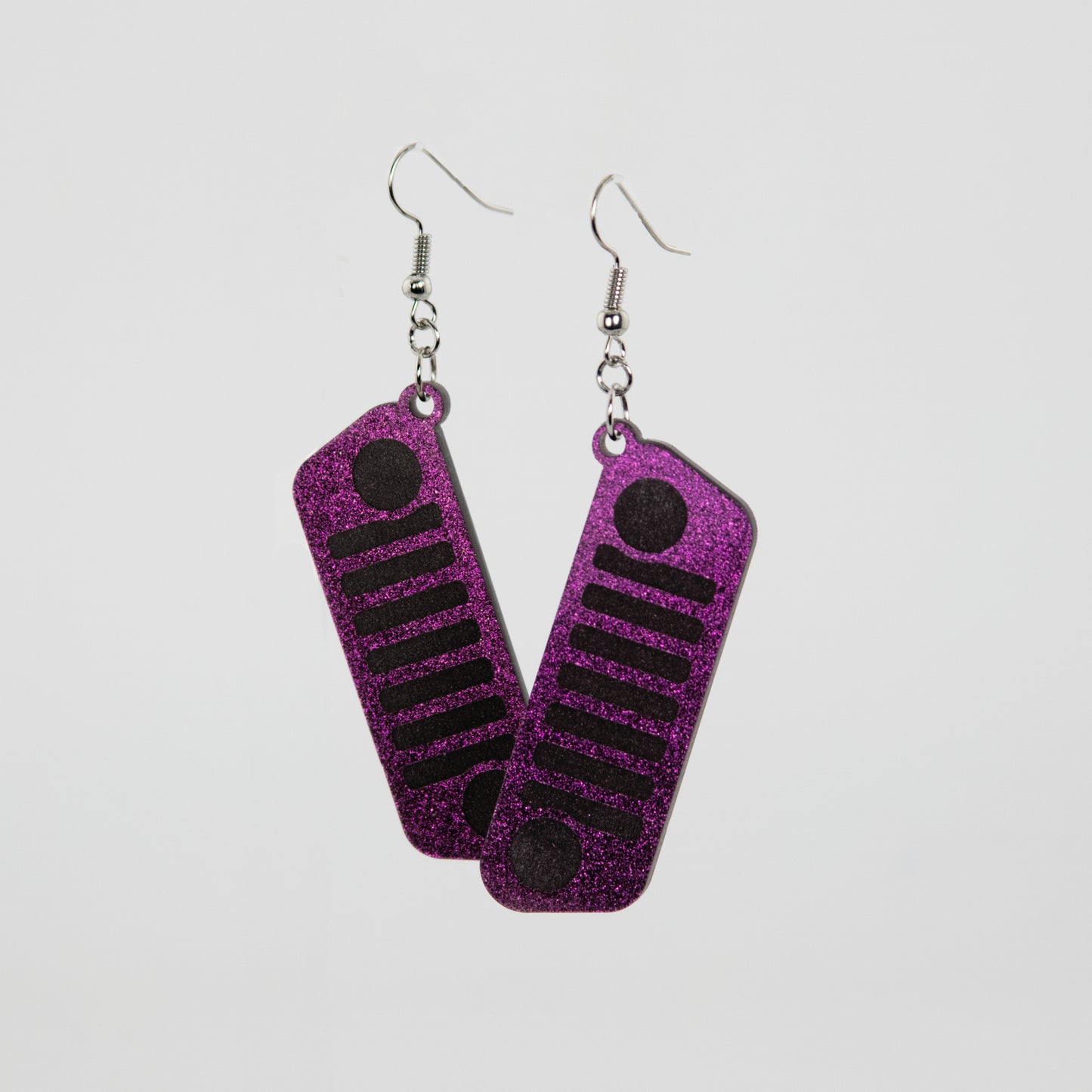 Jeep JL Orchid Glitter Grill Acrylic Earrings