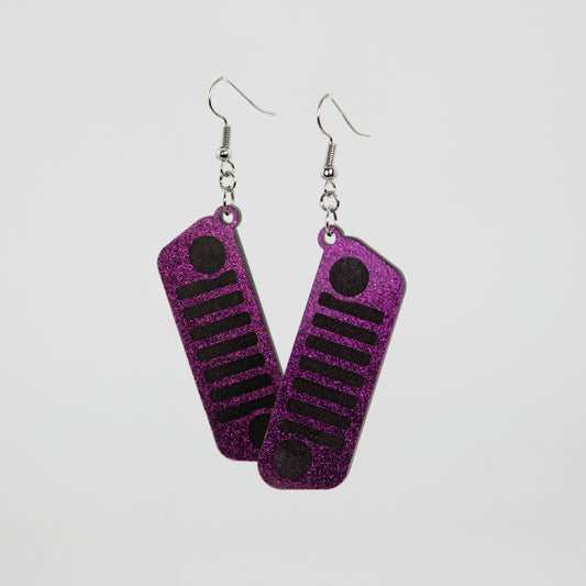 Jeep JL Orchid Glitter Grill Acrylic Earrings