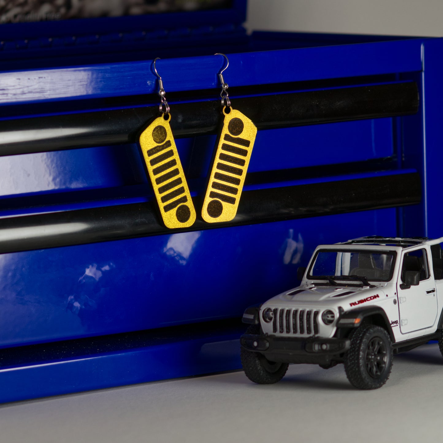Jeep JL Gold Grill Acrylic Earrings