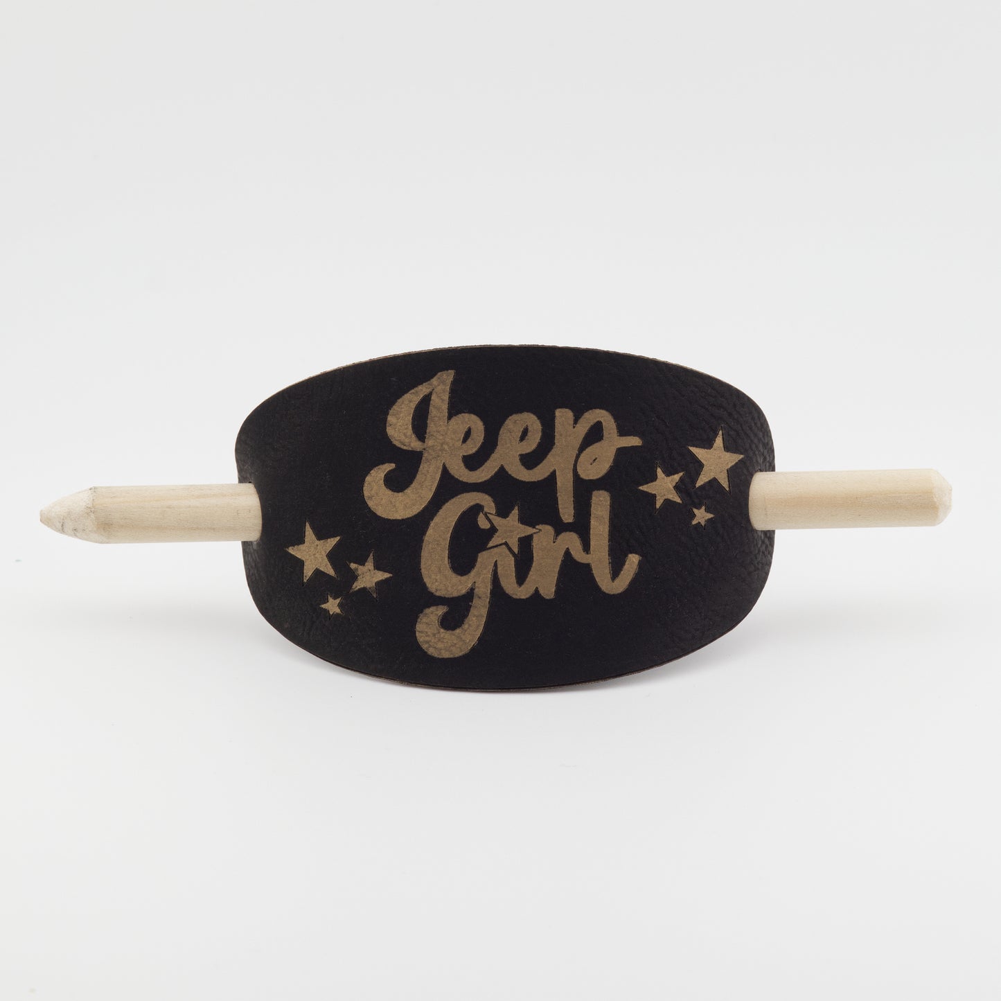 Jeep Girl Oval Hair Barrette - Gold & Black