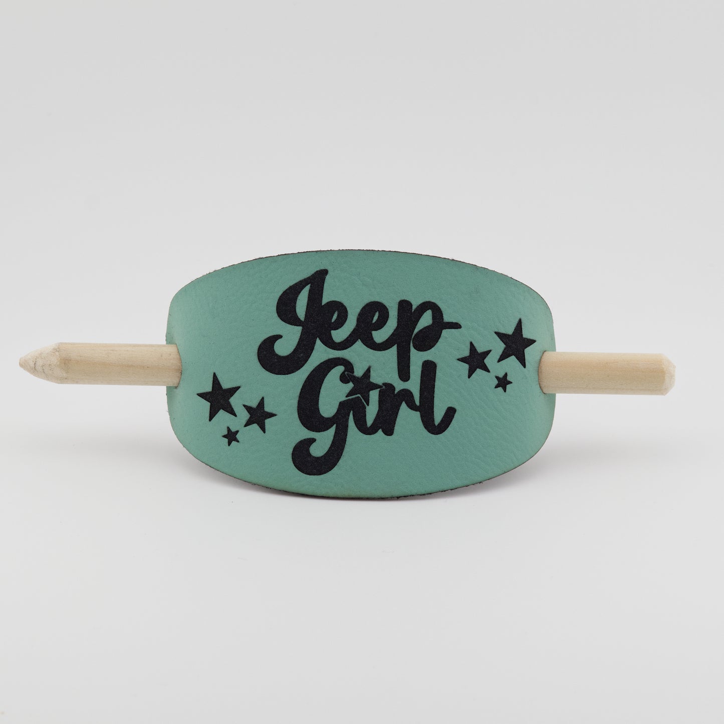 Jeep Girl Oval Hair Barrette - Teal & Black