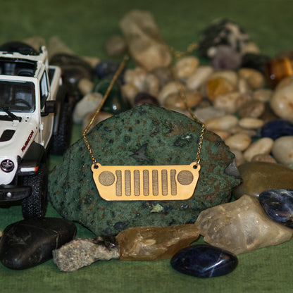 Jeep JL Grill Brass Necklace