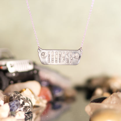 Jeep JL Grill with Ocean to Mountains Stainless Steel Necklace