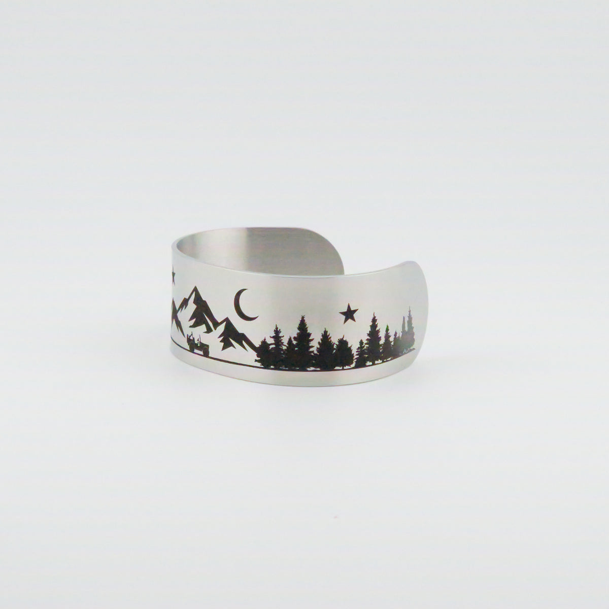 Jeeping in the Mountains Stainless Steel Wide Bracelet
