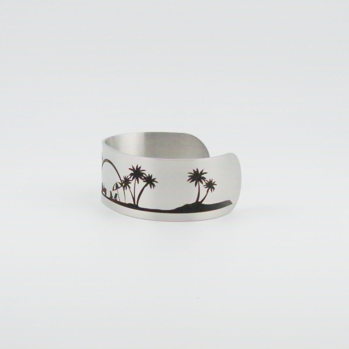 Jeeping at the Beach Stainless Steel Wide Bracelet