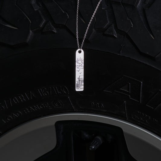 Jeep Fun In The Sun Stainless Steel Pendant Necklace