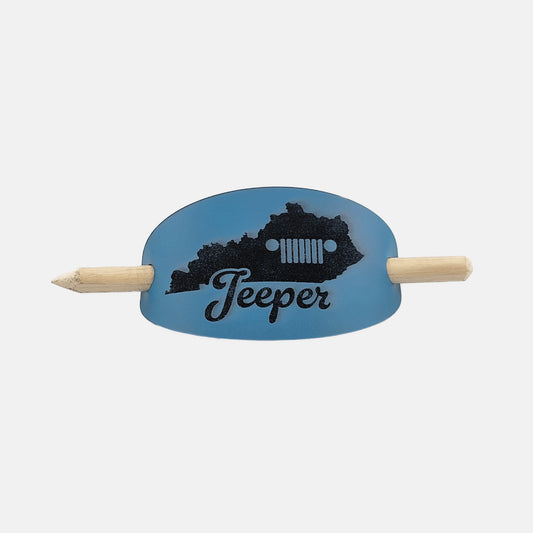 Kentucky Jeeper Hair Barrette - Blue & Black