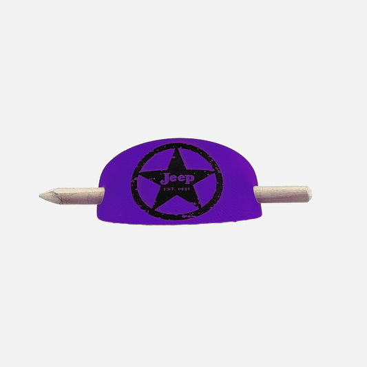 Jeep Military Star Oval Hair Barrette - Purple & Black