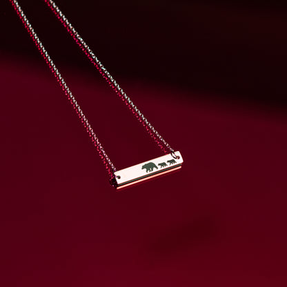 Mama Bear and Cubs Stainless Steel Necklace