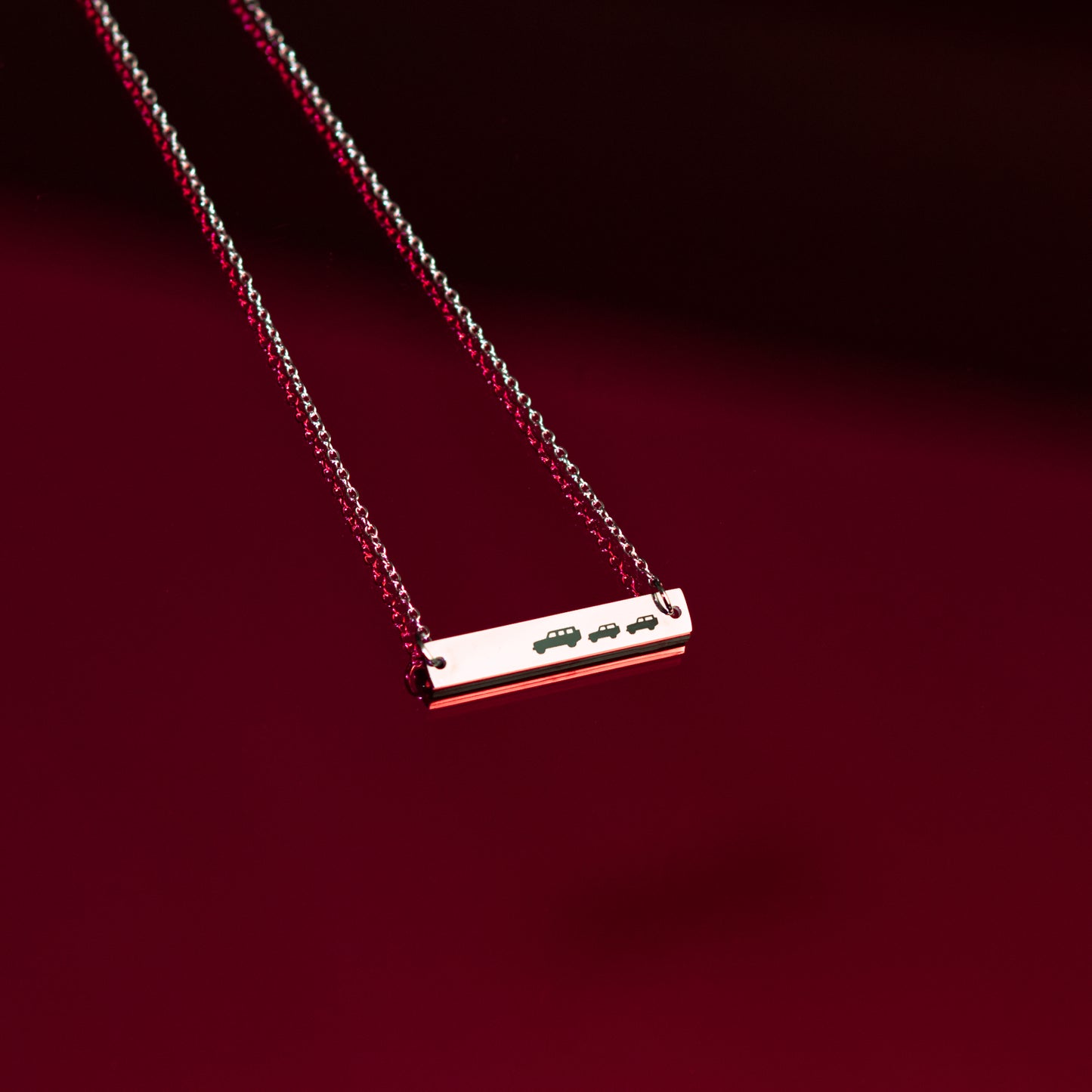 Mama Jeeper with Baby Jeeps Stainless Steel Necklace