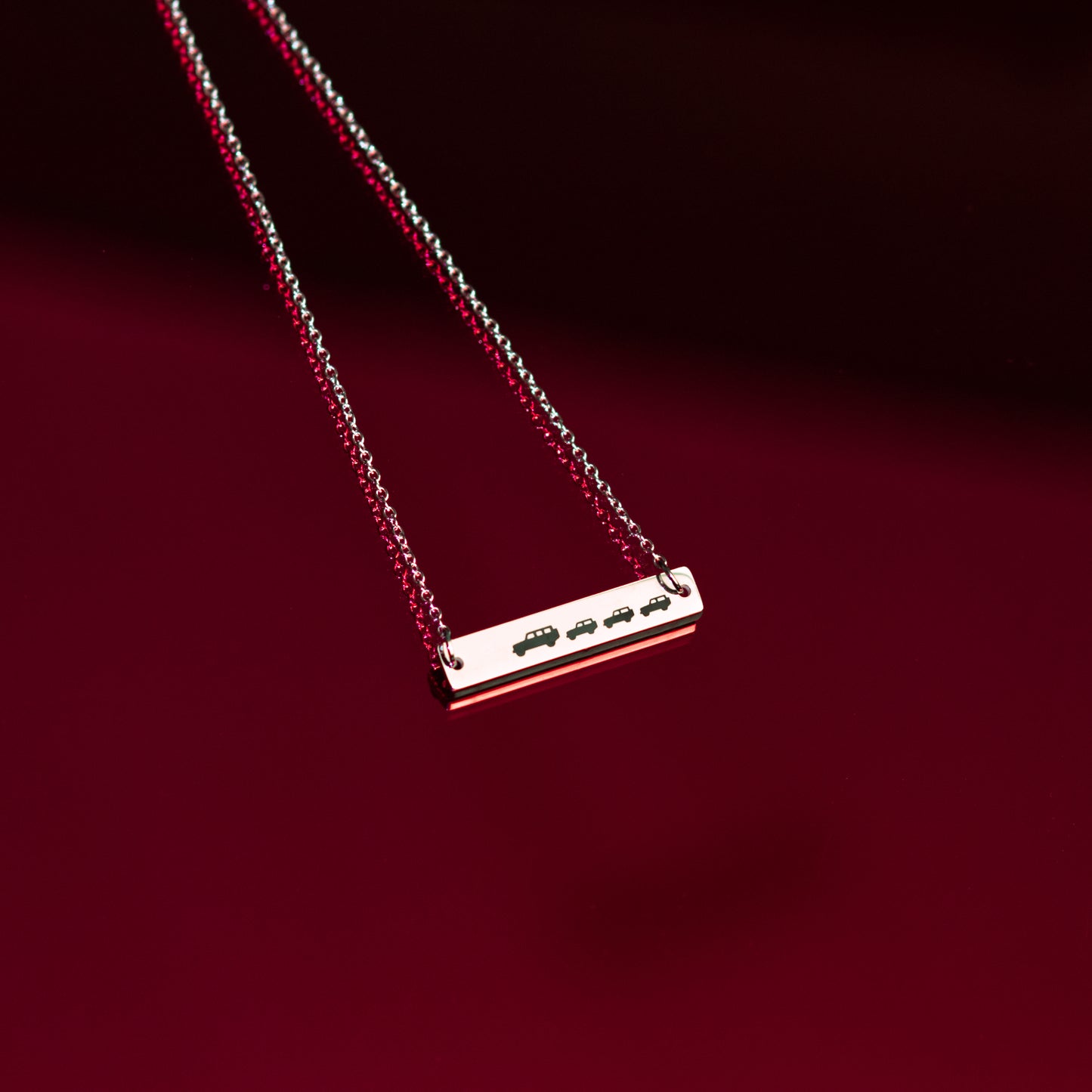 Mama Jeeper with Baby Jeeps Stainless Steel Necklace