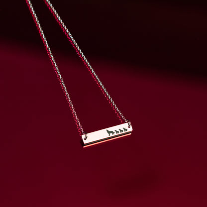 Mama Wolf and Cubs Stainless Steel Necklace
