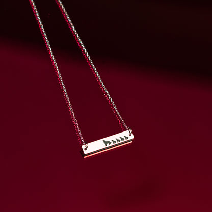 Mama Wolf and Cubs Stainless Steel Necklace