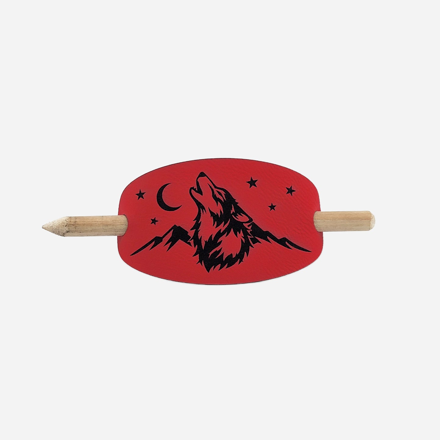 Mountain Wolf Hair Barrette - Red & Black