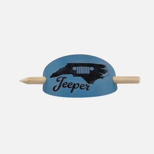 North Carolina Jeeper Hair Barrette - Blue & Black