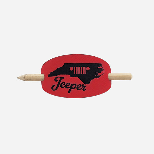North Carolina Jeeper Hair Barrette - Red & Black