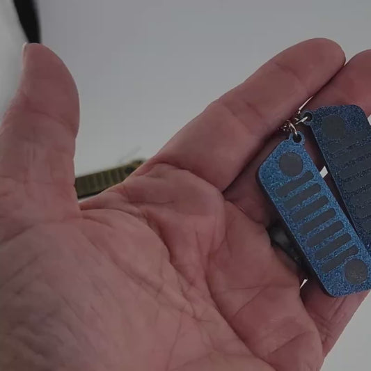 Jeep JL Sapphire Glitter Grill Acrylic Earrings