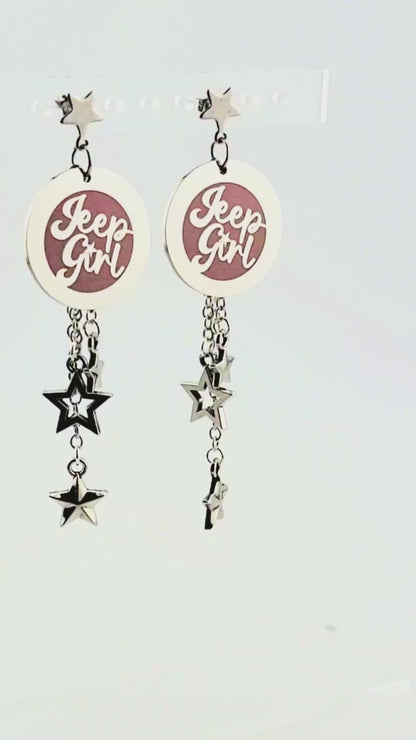 Jeep Girl Dangle Star Earrings