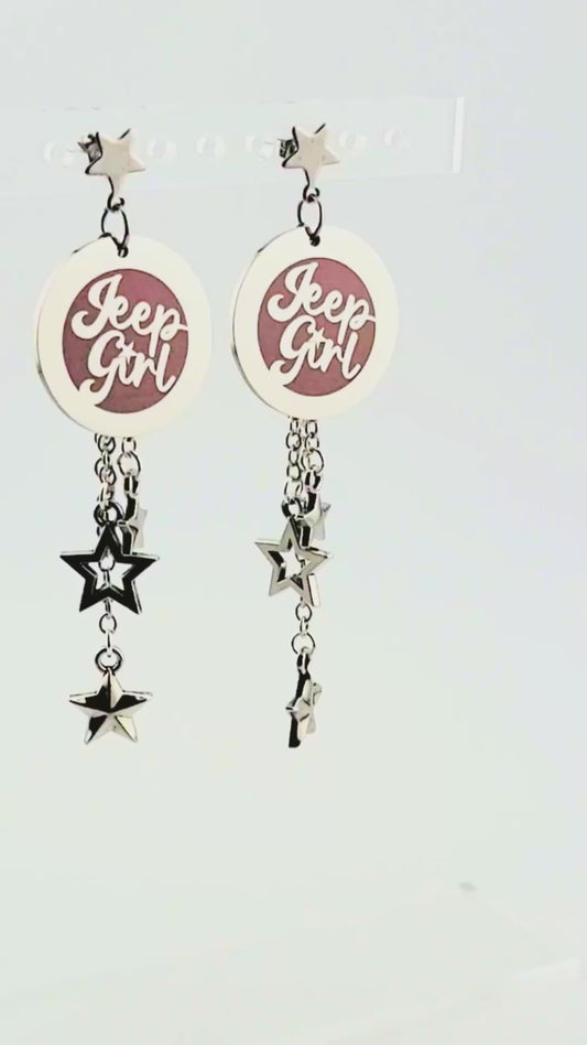 Jeep Girl Dangle Star Earrings