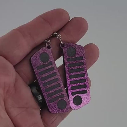 Jeep JL Orchid Glitter Grill Acrylic Earrings