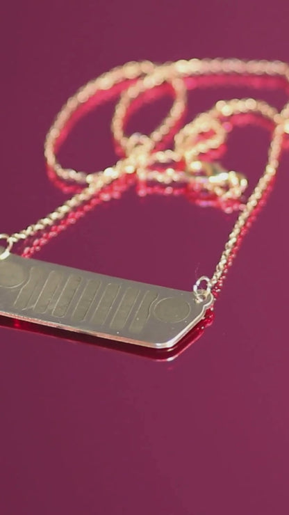 Jeep JL Grill Brass Necklace
